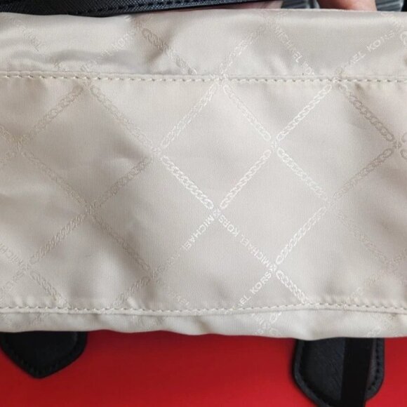 New Michael Kors Eva Top Zip Multi Pocket Small Tote Black Red NS Read - Picture 3 of 13